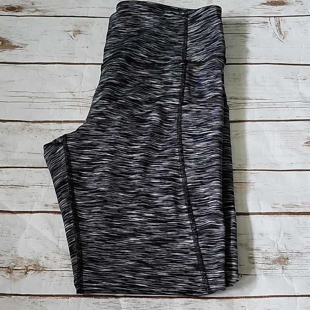 Phisockat Space Dye Black High Waist Yoga Pants with Pockets and Tummy Control - Picture 7 of 12